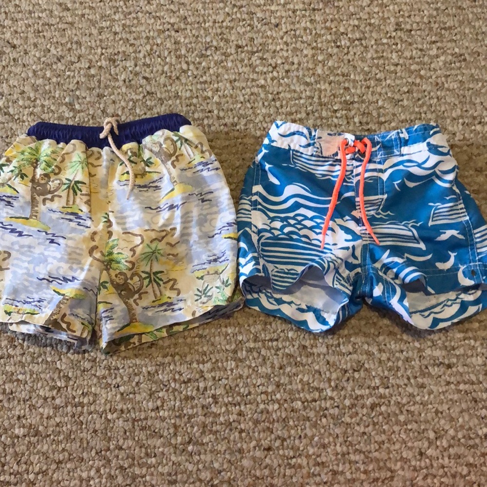 TWO pairs of toddler swim shorts